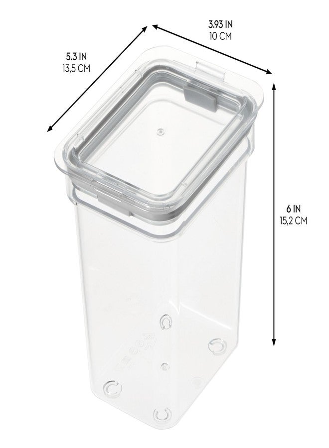 إنترديزاين صندوق تخزين صغير وطويل للمواد الجافة من iDesign، مجموعة Fresh - 3.93 بوصة طول × 5.3 بوصة عرض × 6 بوصة ارتفاع، صندوق شفاف - Image 2