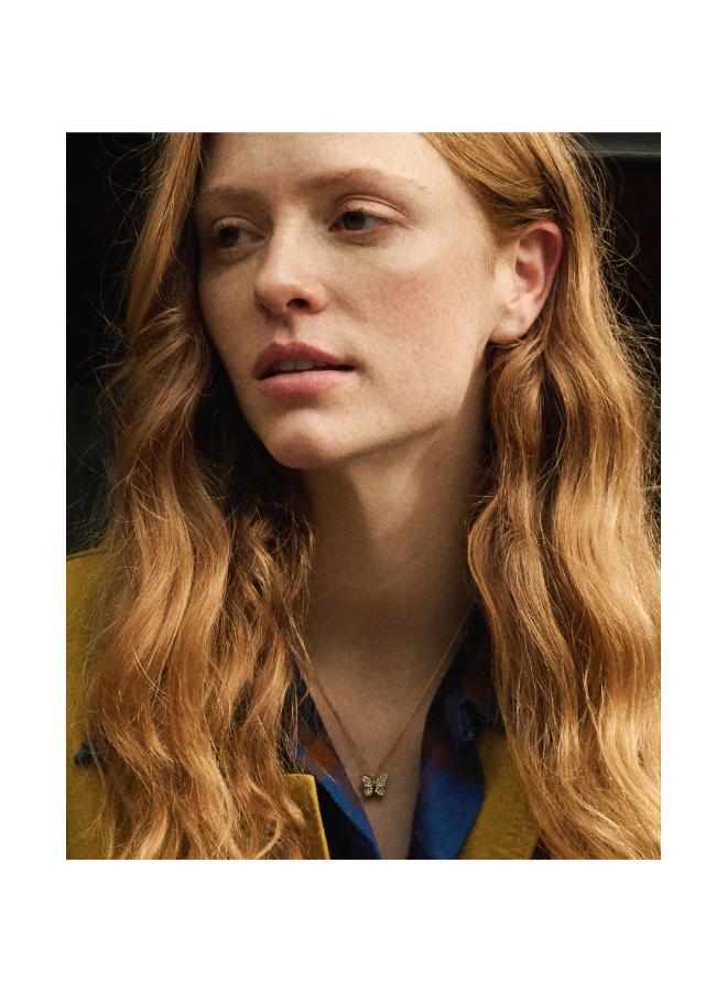 فوسيل قلادة بتعليقة فراشة مطلية بالذهب من الفولاذ المقاوم للصدأ - Image 5