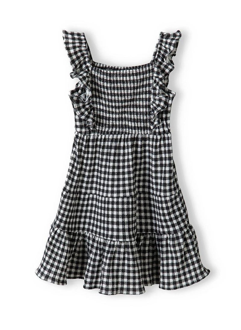 MINOTI Girls dress check tiered black - Image 2