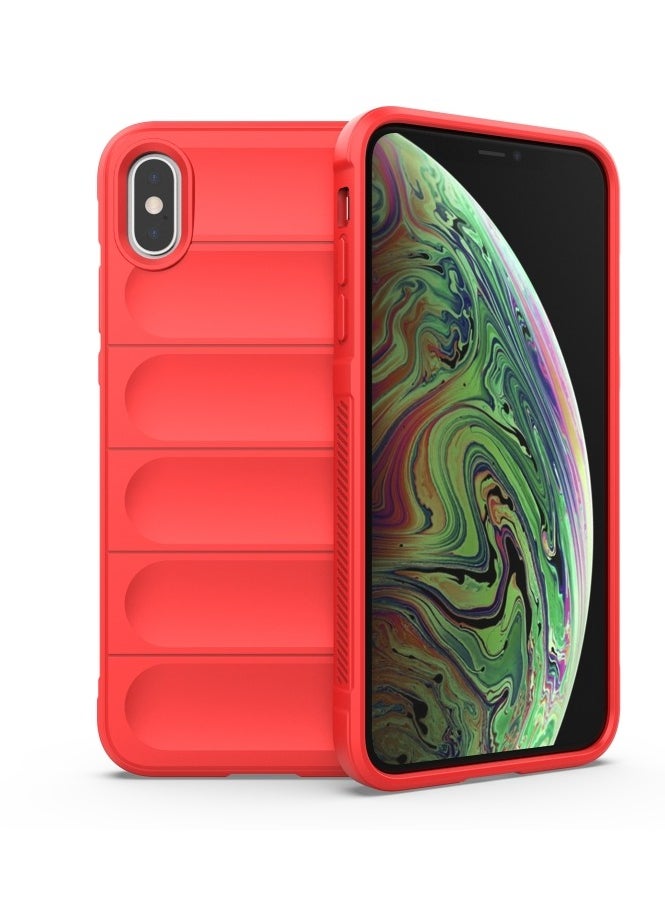 ماركة غير محددة - غطاء خلفي من السيليكون عالي الحماية متوافق مع هاتف Iphone X/Xs Magic Shield مقاوم للصدمات مع حماية للكاميرا (أحمر) - Image 1
