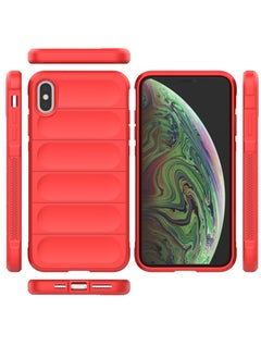 ماركة غير محددة غطاء خلفي من السيليكون عالي الحماية متوافق مع هاتف Iphone X/Xs Magic Shield مقاوم للصدمات مع حماية للكاميرا (أحمر)  - Image 3