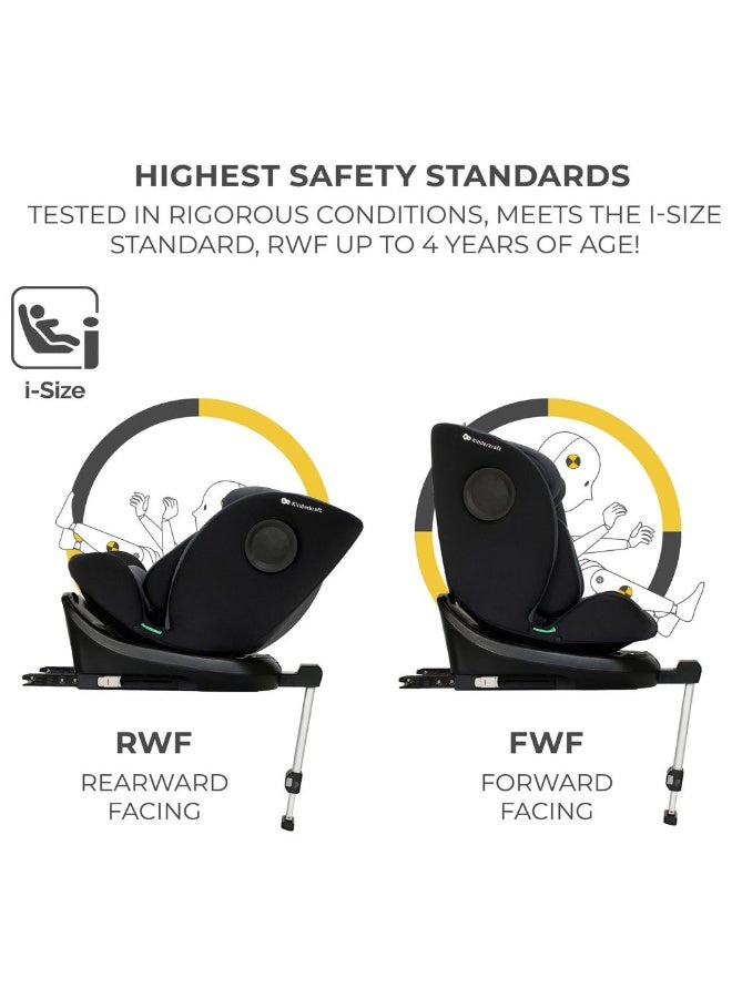 Kinderkraft I-360 i-Size 360° Rotating Convertible Car Seat – Birth to 12 Years - 0-36 kg (40-150 cm) with ISOFIX - Black - Image 3