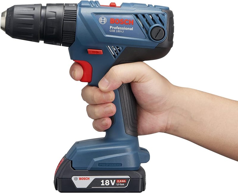 BOSCH Gsb 180 Li, Cordless Combi, Serviceable Motor Has Changeable Carbon Brushes For Easy Maintenance And Serviceability, Durable Designed With Robust Housing And Battery Cell Protection, 18 V - Image 4