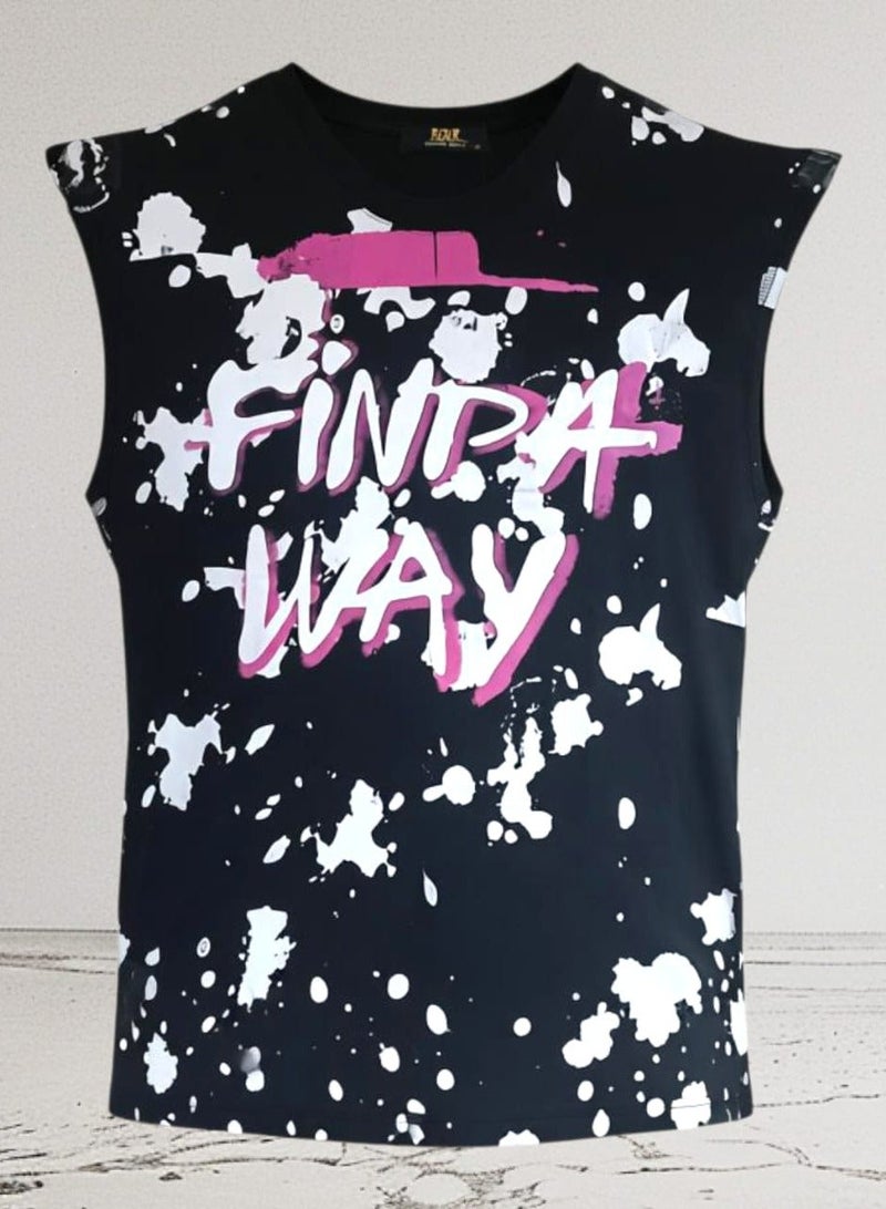 PLAY Men’s Sleeveless T-Shirt – Trendy  Design | Soft & Breathable Cotton for Everyday Comfort - Size XL - Image 2