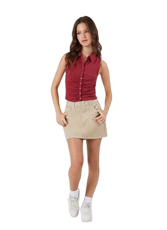 FOREVER 21 Ruched Sleeveless Top  - Image 1