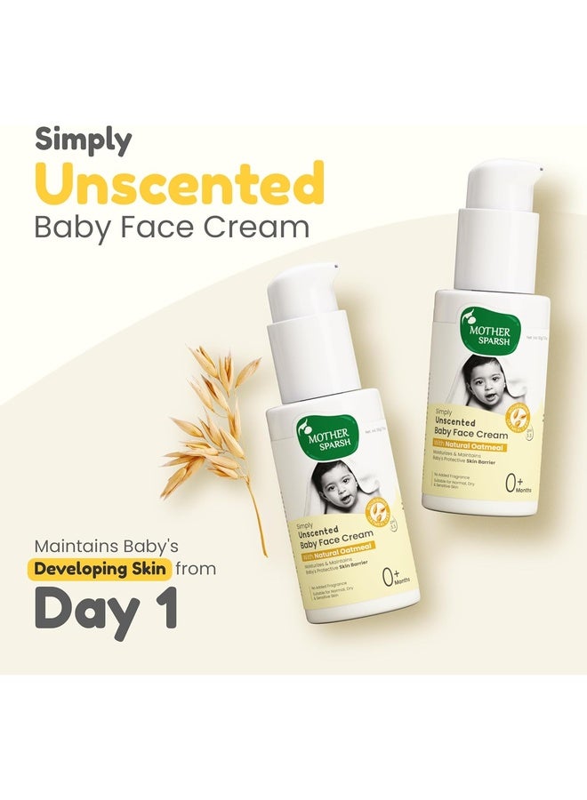 Mother Sparsh Simply Unscented Baby Face Cream with Oatmeal -50g | Fragrance Free Baby Cream for Sensitive Skin - Image 3
