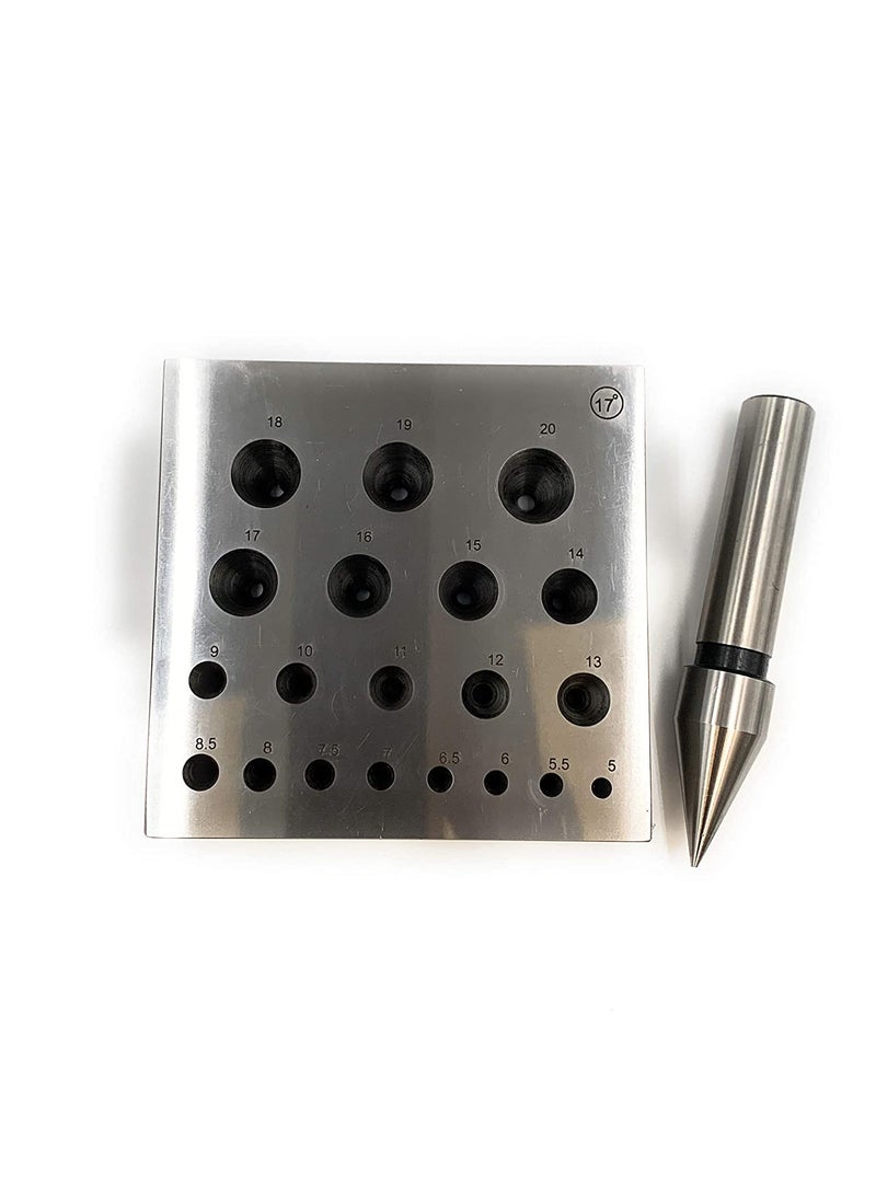 Fozti Fozti Conical Bezel Forming Block Set with Punch Round Shaped to Form Tapered Stones Bezels Prong Setting for Jewellery Making Goldsmith Silversmith Hobby Crafts DIY  - Image 4
