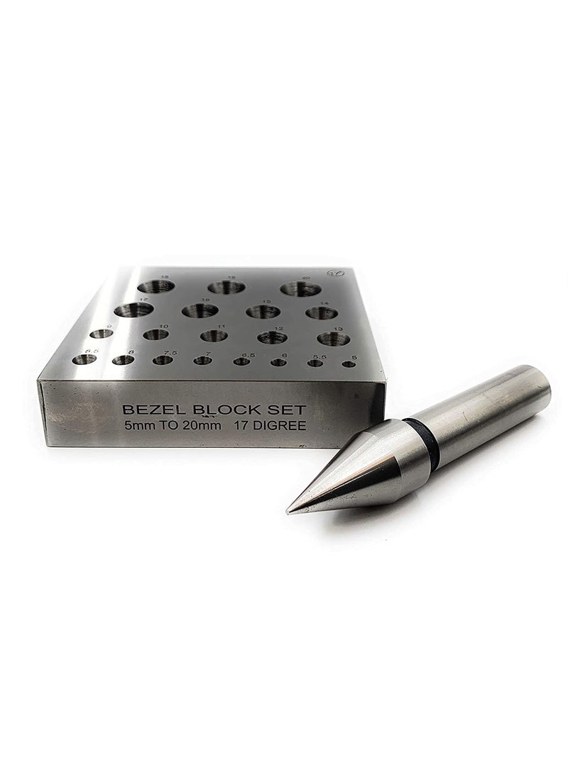 Fozti Fozti Conical Bezel Forming Block Set with Punch Round Shaped to Form Tapered Stones Bezels Prong Setting for Jewellery Making Goldsmith Silversmith Hobby Crafts DIY  - Image 3