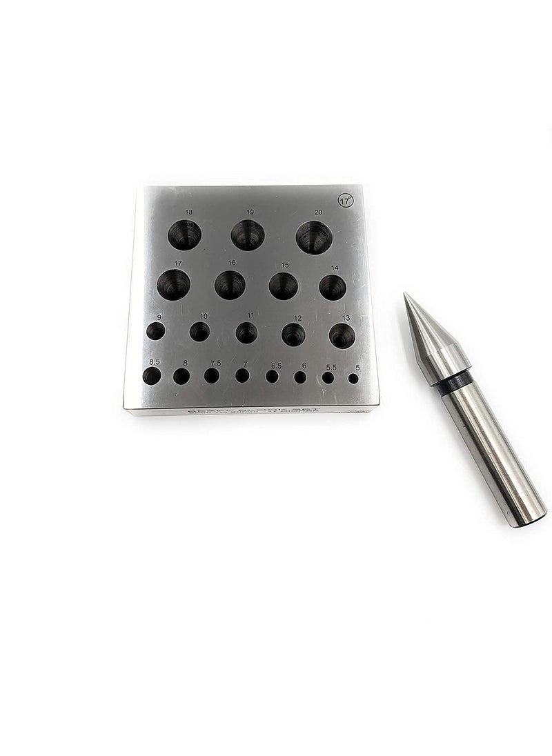 Fozti Fozti Conical Bezel Forming Block Set with Punch Round Shaped to Form Tapered Stones Bezels Prong Setting for Jewellery Making Goldsmith Silversmith Hobby Crafts DIY  - Image 2