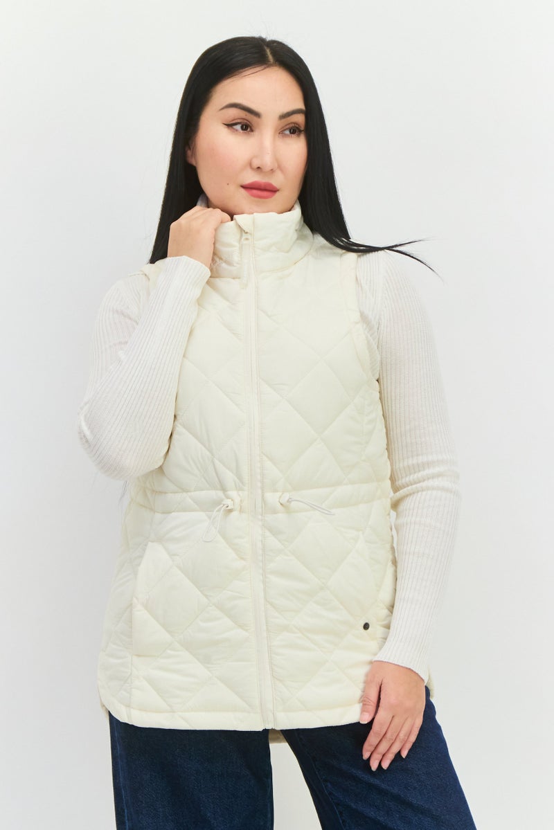 Bearpaw Women Quilted Vest Jacket, Cream - Image 1