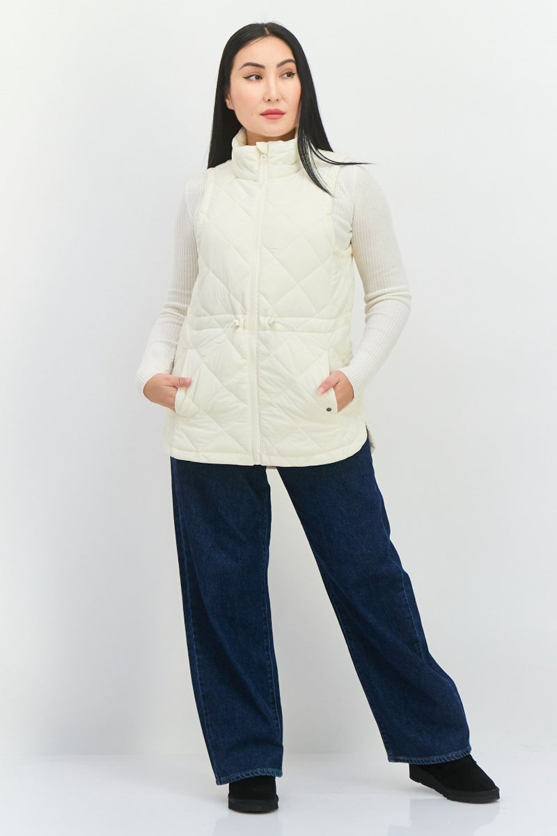 Bearpaw Women Quilted Vest Jacket, Cream - Image 2