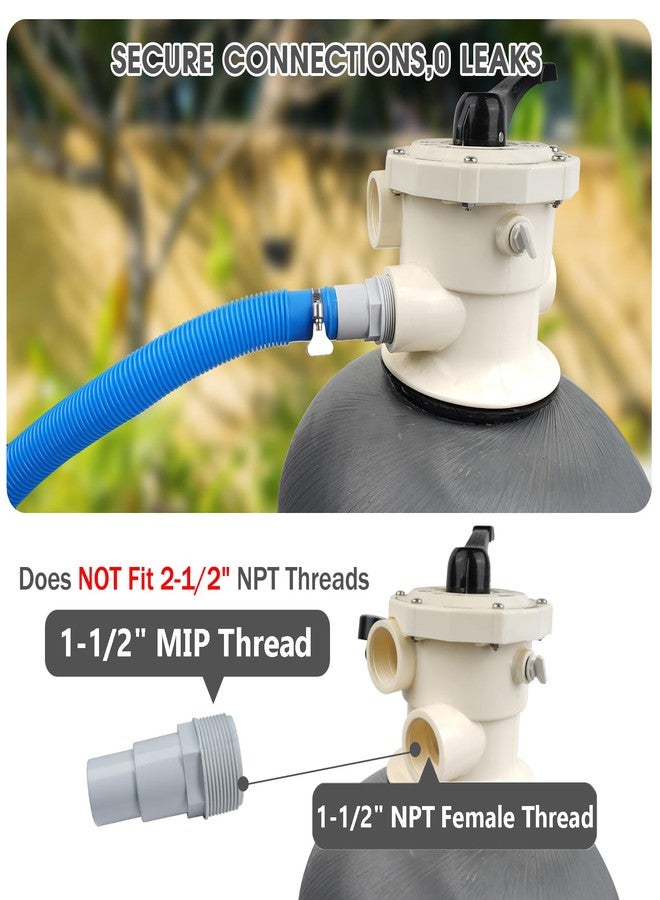 TidyMister طقم استبدال محول خرطوم حمام السباحة TidyMister العالمي مقاس 1-1/4 بوصة أو 1-1/2 بوصة لمضخة حمام السباحة فوق الأرض، والفلتر، والكاشطة، متوافق مع حمام سباحة Hayward (عبوة من 3 قطع) - Image 4