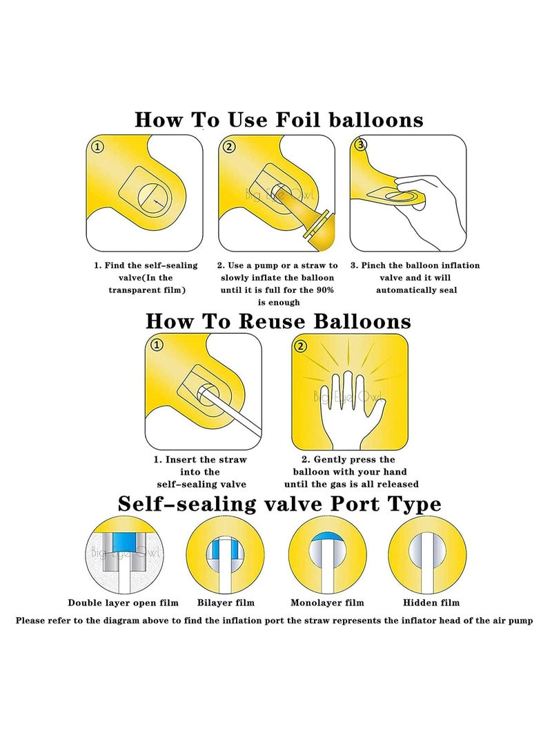 بالون هيليوم للحفلات على شكل حرف H بوصة 40 - Image 3