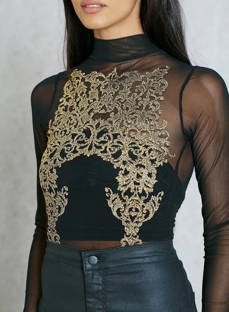 Ruby Q Embellished Mesh Body