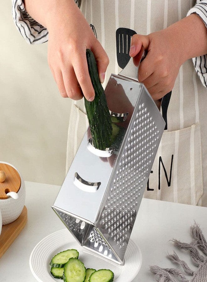 هيموتون مبشرة هيموتون المصنوعة من الفولاذ المقاوم للصدأ، متعددة الوظائف، لبشر الخضار وتقطيع الجبن، أداة مطبخ بمقبض مانع للانزلاق للتقطيع والبشر والهرس. - Image 4