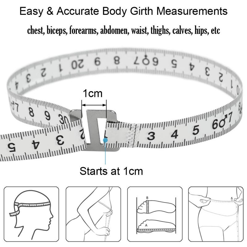 FoRapid 60"/150cm BMI Tape Measure Body Mass Index Anatomical Measuring Tape+Built-in BMI Calculator Retractable Body Fat Measuring Tape Diet Ruler Weight Loss Accurate Durable Fiberglass Vinyl Tape - Image 3