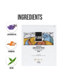Furr FURR Hydrocolloid Acne Relief Patches for Pimples, with Turmeric and Neem, Reduces Acne, Spots and Blemishes, Waterproof & Invisible, 12 Patches (12mm)  - Image 4