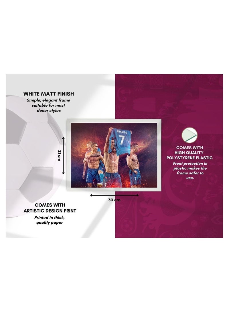 MEC Ronaldo Football Player Design Poster Frame 21x30 Cm - Image 4