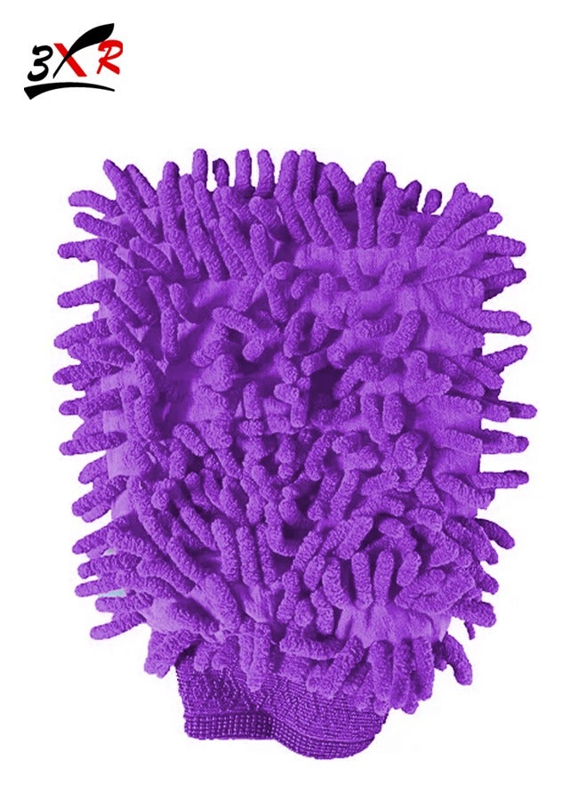 3 اكس ار قفاز تنظيف من الألياف الدقيقة للسيارة والمنزل - فائق النعومة والمتانة وخالي من الوبر - 3XR - بنفسجي - Image 1