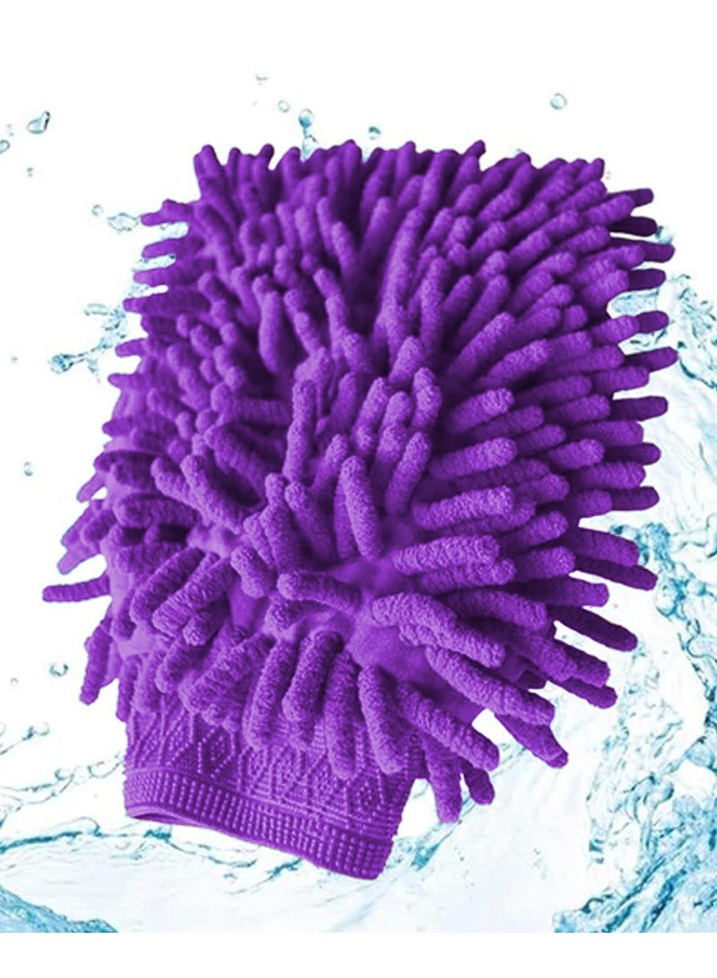 3 اكس ار قفاز تنظيف من الألياف الدقيقة للسيارة والمنزل - فائق النعومة والمتانة وخالي من الوبر - 3XR - بنفسجي - Image 2