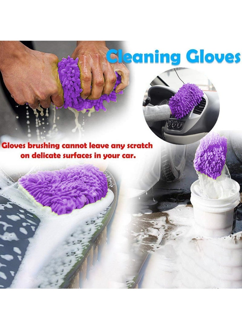 3 اكس ار قفاز تنظيف من الألياف الدقيقة للسيارة والمنزل - فائق النعومة والمتانة وخالي من الوبر - 3XR - بنفسجي - Image 5