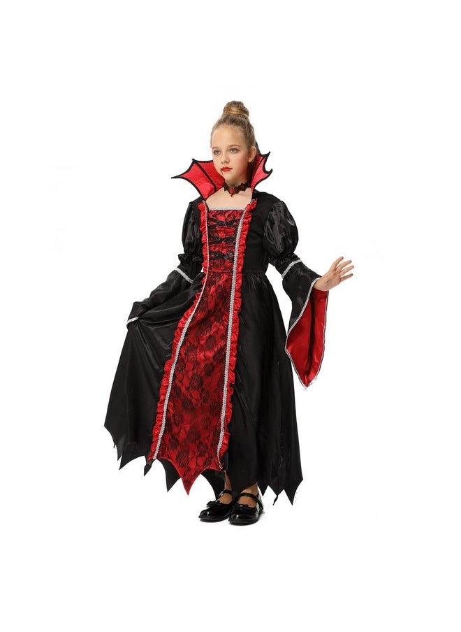 FunsLane - Halloween Royal Vampire Costume Set For Girls Role Play Party, Vampiress Queen Dress Up Toys - Image 1