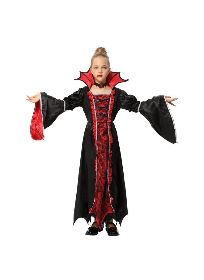 FunsLane - Halloween Royal Vampire Costume Set For Girls Role Play Party, Vampiress Queen Dress Up Toys - Image 1