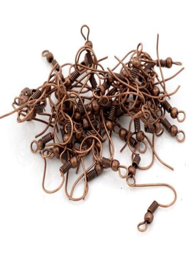 Excellentcrafts 100 Pcs Copper Earring Hooks – Fish Hook Style Metal Ear Wires for DIY Jewelry Making, Lightweight Hypoallergenic Earring Findings for Handmade Earrings and Crafts
