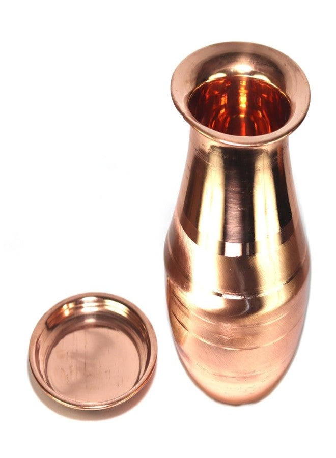 ASHIRWAD Pure Copper Parsi Lota Kalash for Pooja Hindu Prayer Kalash Arti Puja Pot Sizes for New Home | AE000183-08 (1.2 L with Lid) - Image 1