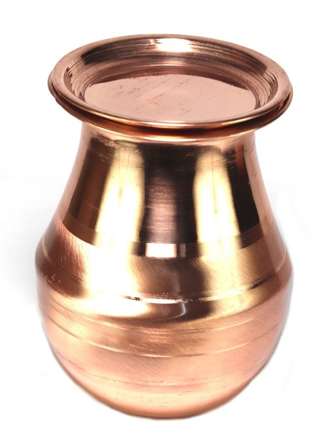 ASHIRWAD Pure Copper Parsi Lota Kalash for Pooja Hindu Prayer Kalash Arti Puja Pot Sizes for New Home | AE000183-08 (1.2 L with Lid) - Image 3