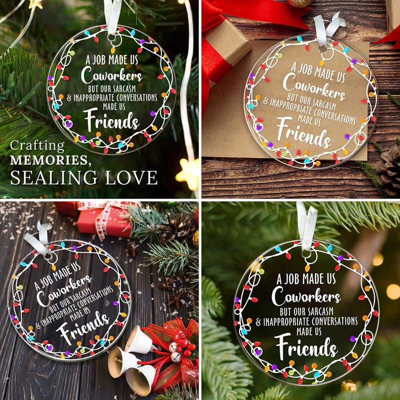 HEXMOZ Coworkers Gifts for Christmas - Coworker Christmas Ornament - Work Besties Work Friends Gifts for Women - White Elephant  Funny Secret Santa Gifts Ideas  Friendship Ornaments for Coworkers 2024 - Image 5