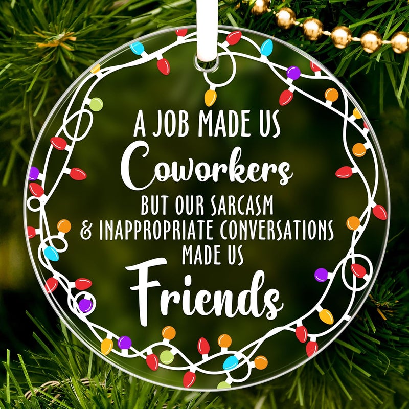 HEXMOZ Coworkers Gifts for Christmas - Coworker Christmas Ornament - Work Besties Work Friends Gifts for Women - White Elephant  Funny Secret Santa Gifts Ideas  Friendship Ornaments for Coworkers 2024 - Image 1