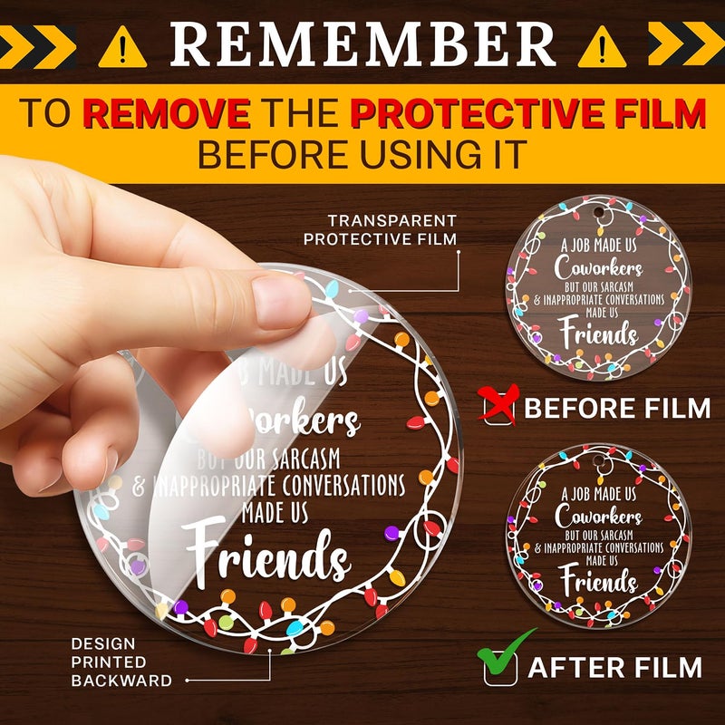 HEXMOZ Coworkers Gifts for Christmas - Coworker Christmas Ornament - Work Besties Work Friends Gifts for Women - White Elephant  Funny Secret Santa Gifts Ideas  Friendship Ornaments for Coworkers 2024 - Image 2