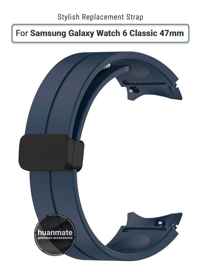 For Samsung Galaxy Watch 6 Classic 43mm47mm Galaxy Watch 6 40mm44mm Galaxy Watch 5 Pro 45mm Galaxy Watch 5 44mm40mm Galaxy Watch 4 Galaxy Watch 4 Classic  Folding Magnetic Buckle Silicone Strap