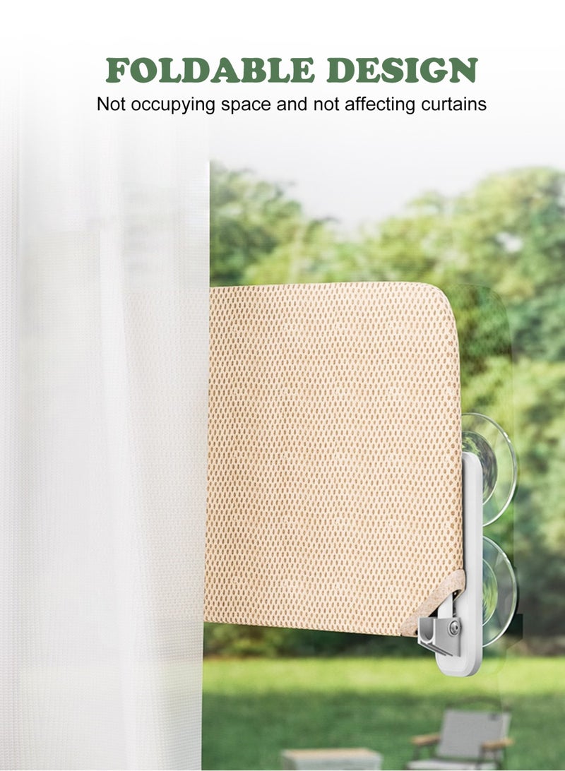 أوربازار أرجوحة قطط قابلة للطي للنافذة - لاسلكية، سرير مبطن مدمج قابل للغسل في الغسالة، إطار معدني قوي - مجثم نافذة للقطط الكبيرة والقطط الصغيرة (لعبة عصا قطط إضافية) - Image 5