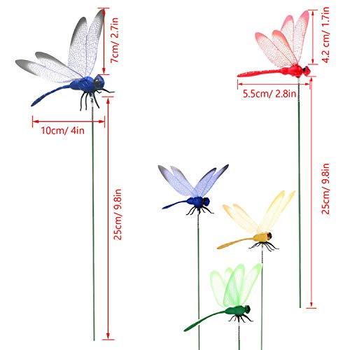 Allazone 30 PCS Dragonfly Garden Stakes, 2 Size Artificial Dragonfly Stakes Indoor Outdoor Yard Garden Flower Pot Decoration, Miniature Fairy Garden Decoration - Image 3