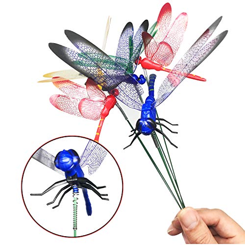 Allazone 30 PCS Dragonfly Garden Stakes, 2 Size Artificial Dragonfly Stakes Indoor Outdoor Yard Garden Flower Pot Decoration, Miniature Fairy Garden Decoration - Image 5