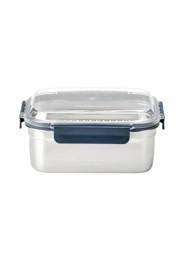 Rectangular Durable Food Keeper Clear and Blue 2000ml CHEFTOP 2000