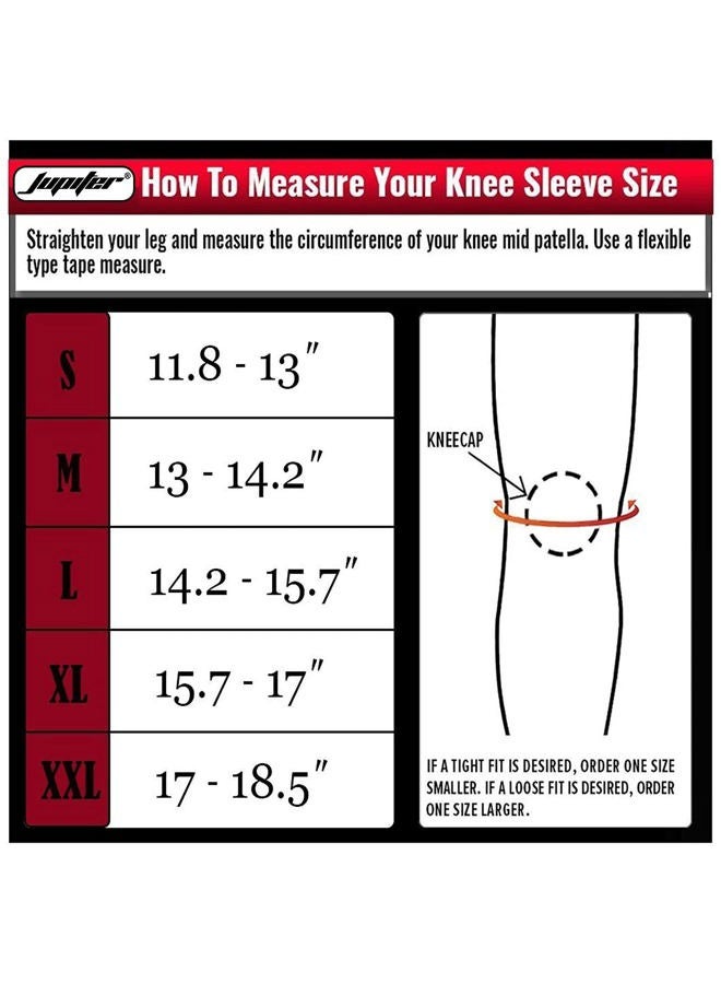 Jupiter Knee Sleeves (1 Pair), 7mm Compression Knee Braces for Squats,Weightlifting,Powerlifting,Cross Training for Men & Women (Medium) - Image 3