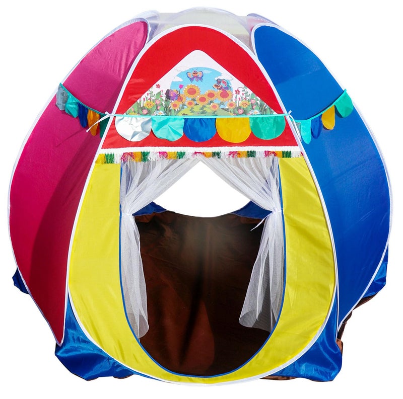 Homecute Hexagonal Igloo Type Foldable Pop Up Kids Tent House, Play Tent House for Kids (Jumbo Size-Multi Color) - Image 1