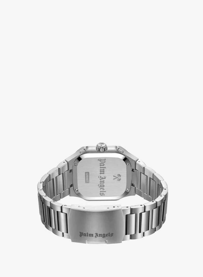 Palm Angels Blue Forte Blue Dial Silver Stainless Steel Bracelet Dual Time Watch for Men, 43mm for Men | Best Price UAE