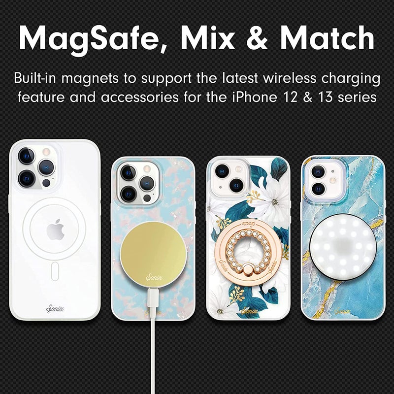Sonix Phone Case for iPhone 13 Pro Max / 12 Pro Max | Compatible with MagSafe | 10ft Drop Tested | Clear Case with Gold + Silver Star Print | Starry Night - Image 5