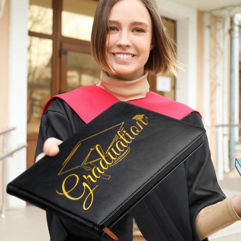 Frienda 2026 Graduation Guest Book Leather Guest Sign in Book with Pen Graduation Party Favors Congratulation Graduates Signature Books(Graduations,Black, Gold) - Image 4