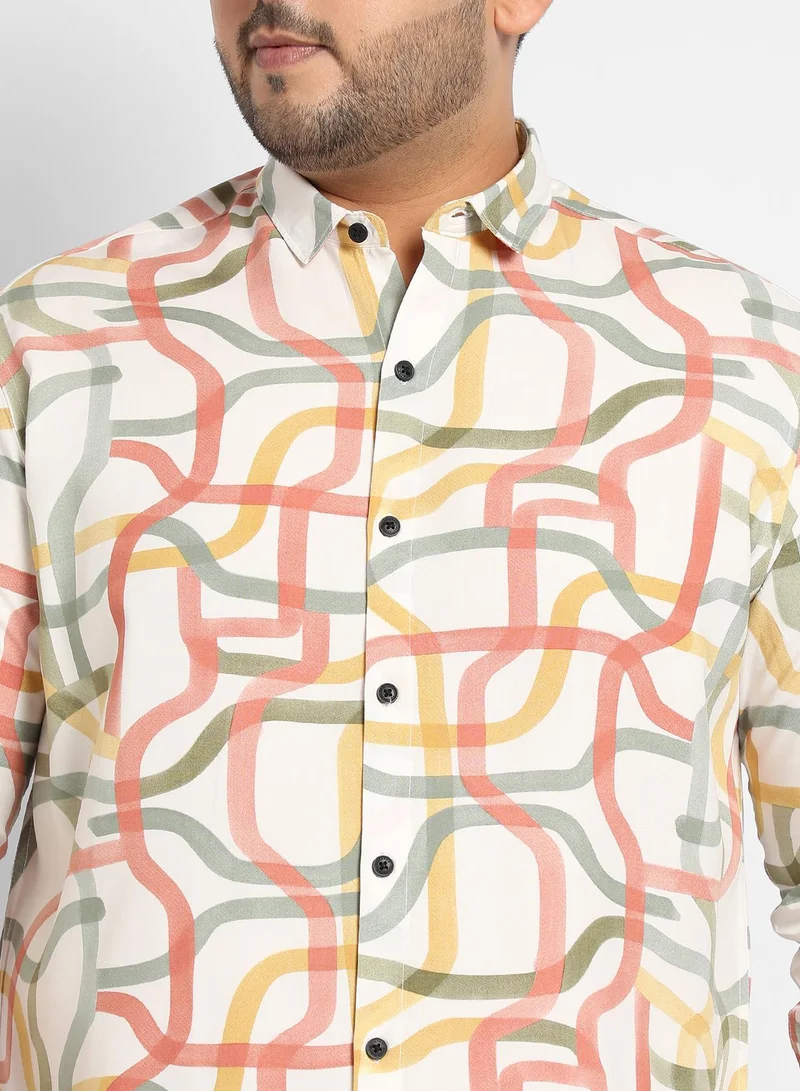 Instafab Plus  Instafab Plus Flowing Vines Shirt for Men | Best Price UAE