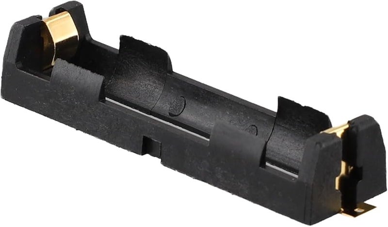 حافظة بطارية سوداء مع مشبك لتخزين الإلكترونيات المحمولة ومصدر طاقة DIY - Image 1