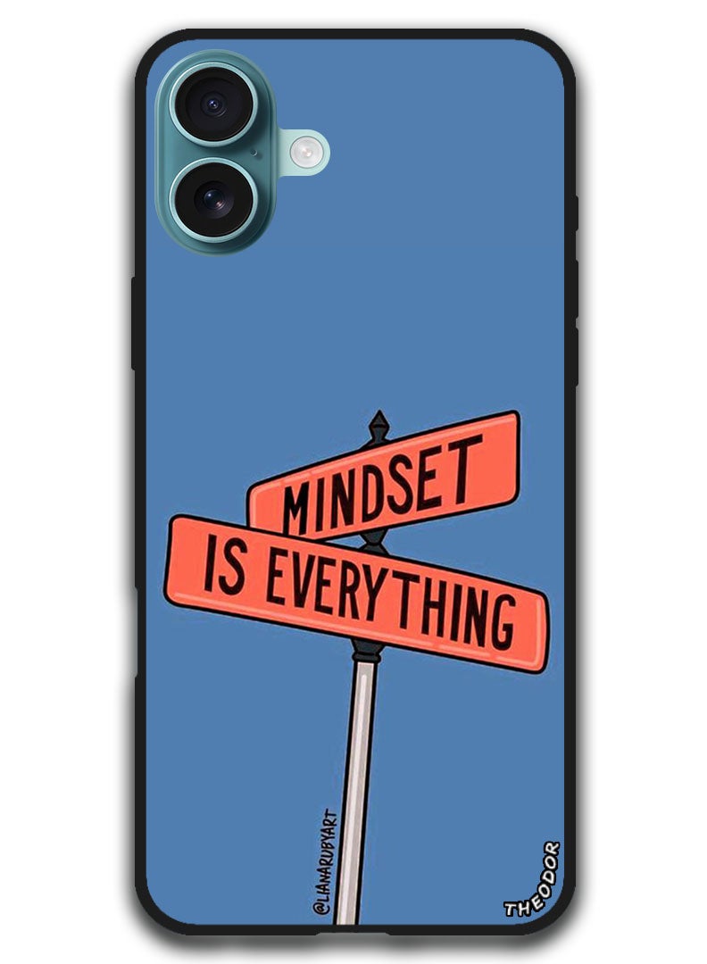 Theodor Protective Case Anti Scratch Shock Proof Bumper Cover For iPhone 16 Plus (6.7)-inch Mindset is everything (3) - Image 1