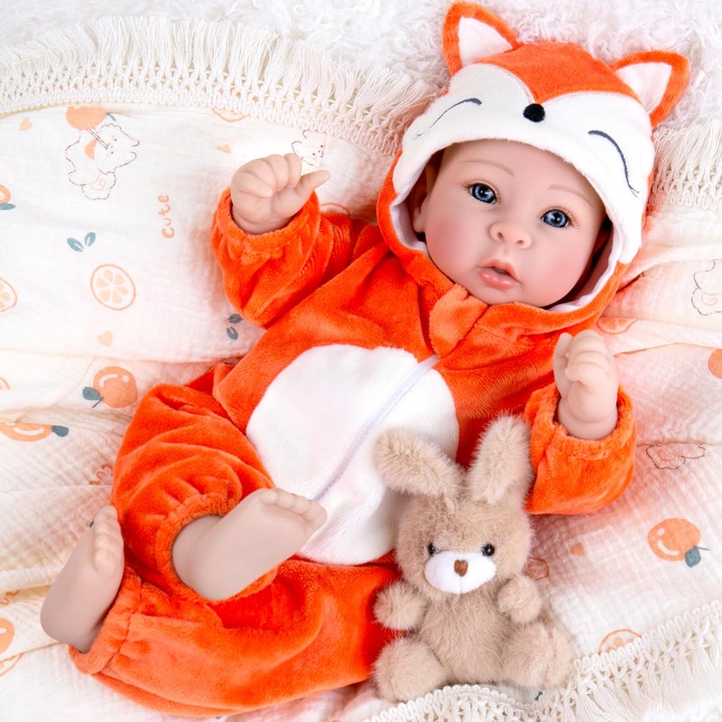 Aori Baby Dolls Lifelike 17 Inches - Realistic Baby Girl Doll Set with Feeding Toy Kit That Look Real, Nice Companion Gift Set for Kids, Grand-Parents, Collection - Image 1