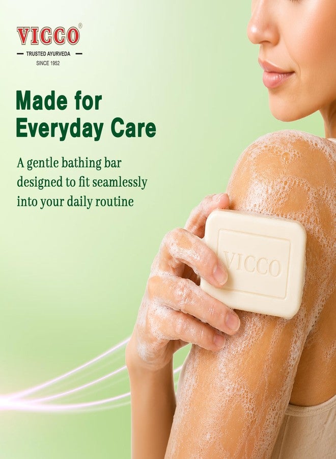 Vicco Coconut Milk & Aloe Vera Bathing Bar with Herbal Ingredients, Gentle Cleansing Bathing Bar, Refreshing Daily Care, Ayurveda-Inspired Skincare, 3.52 oz (5 Pack) - Image 3