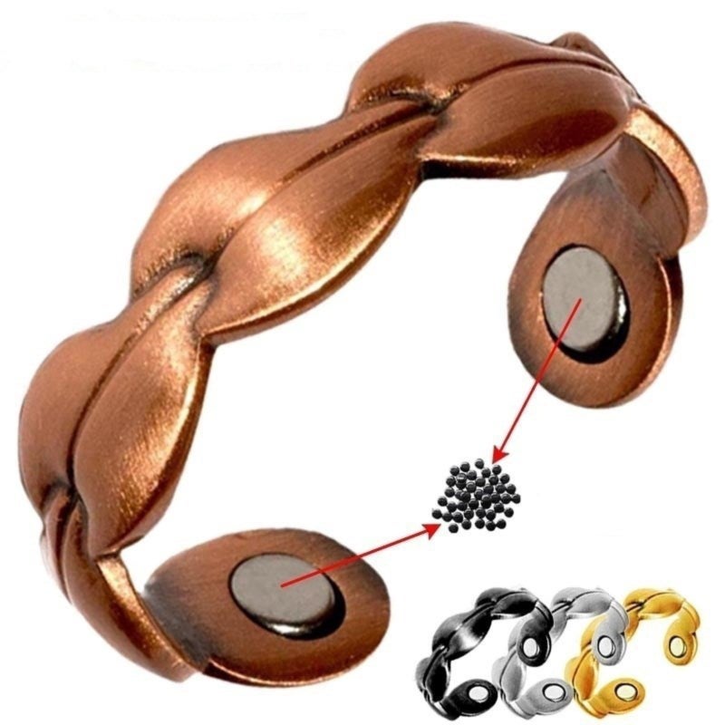 Men's and women's multiple opening adjustable magnetic ring/bronze - Image 3