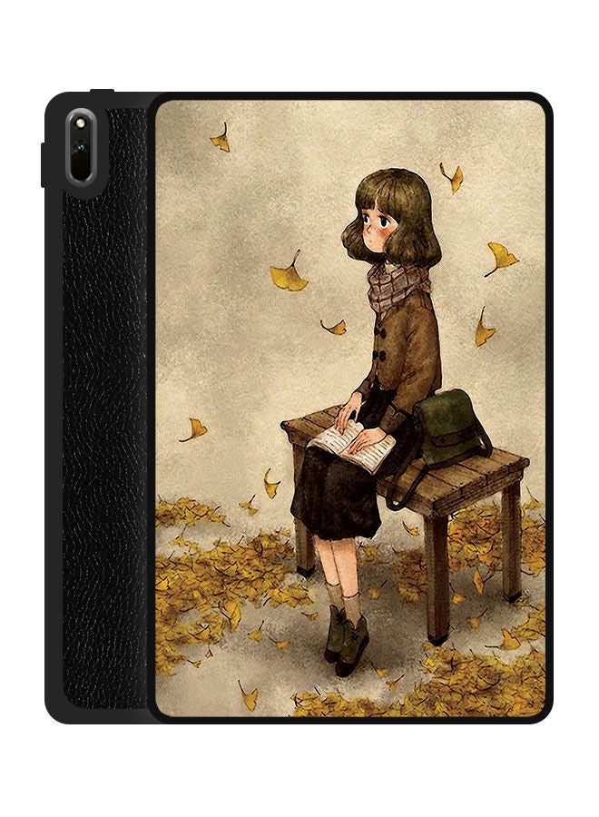 Theodor Protective Flip Case Cover For Huawei MatePad 11 2021 Girl Reading Book - Image 1